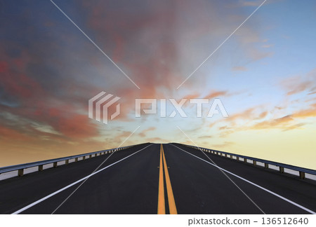 Road lines, clouds and sky in florida Road lines, clouds and sky in florida 136512640