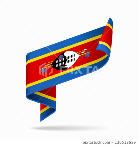 Eswatini flag ribbon icon for patriotic, cultural, or national designs. Vector illustration. 136512659