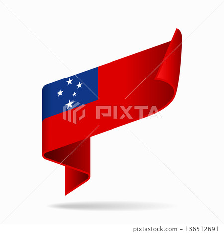 Samoan flag ribbon icon for patriotic, cultural, or national designs. Vector illustration. Samoan flag ribbon icon for patriotic, cultural, or national designs. Vector illustration. 136512691