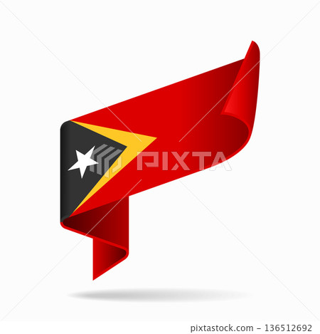 Timor Leste flag ribbon icon for patriotic, cultural, or national designs. Vector illustration. 136512692