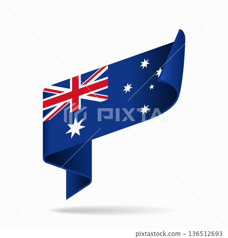 Australian flag ribbon icon for patriotic, cultural, or national designs. Vector illustration. 136512693
