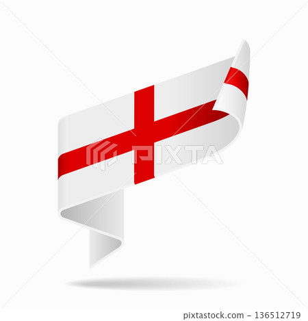 English flag ribbon icon for patriotic, cultural, or national designs. Vector illustration. 136512719