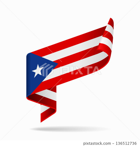 Puerto Rican flag ribbon icon for patriotic, cultural, or national designs. Vector illustration. Puerto Rican flag ribbon icon for patriotic, cultural, or national designs. Vector illustration. 136512736
