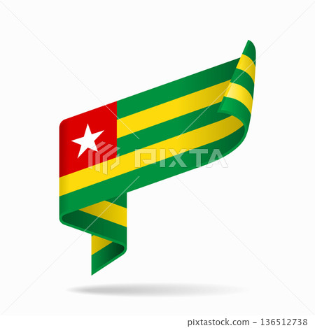 Togolese flag ribbon icon for patriotic, cultural, or national designs. Vector illustration. 136512738