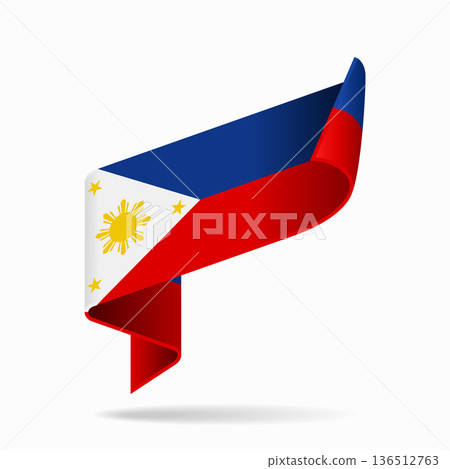 Philippines flag ribbon icon for patriotic, cultural, or national designs. Vector illustration. Philippines flag ribbon icon for patriotic, cultural, or national designs. Vector illustration. 136512763
