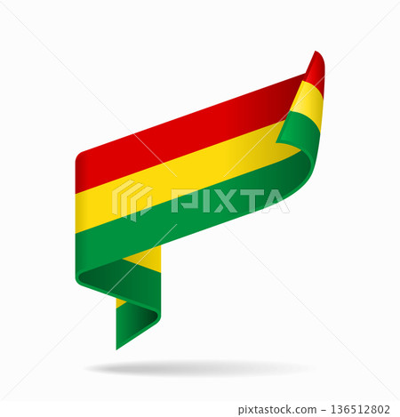 Bolivian flag ribbon icon for patriotic, cultural, or national designs. Vector illustration. Bolivian flag ribbon icon for patriotic, cultural, or national designs. Vector illustration. 136512802