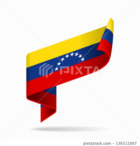 Venezuelan flag ribbon icon for patriotic, cultural, or national designs. Vector illustration. 136512807