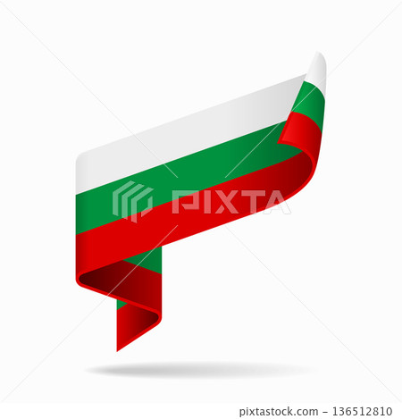 Bulgarian flag ribbon icon for patriotic, cultural, or national designs. Vector illustration. Bulgarian flag ribbon icon for patriotic, cultural, or national designs. Vector illustration. 136512810