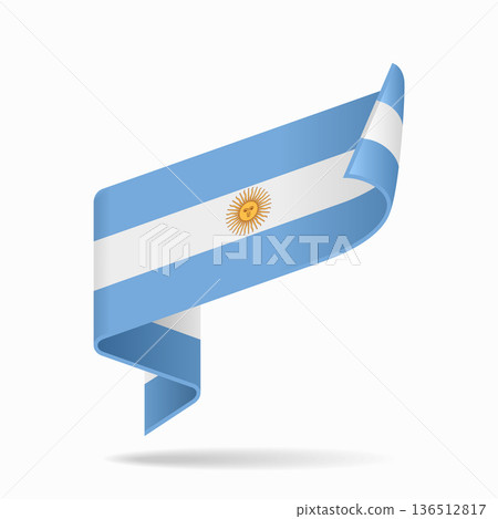 Argentinean flag ribbon icon for patriotic, cultural, or national designs. Vector illustration. 136512817