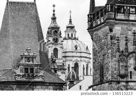 Old architecture of Mala strana district in Prague, capital city of Czech Republic Old architecture of Mala strana district in Prague, capital city of Czech Republic 136513223