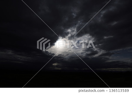 sky covered with thick clouds 136513589