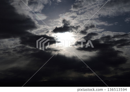 sky covered with thick clouds sky covered with thick clouds 136513594