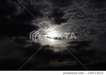 sky covered with thick clouds 136513615