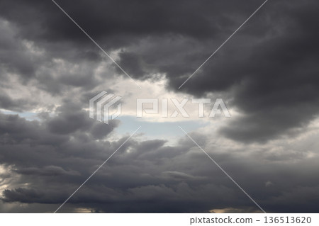 sky covered with thick clouds 136513620