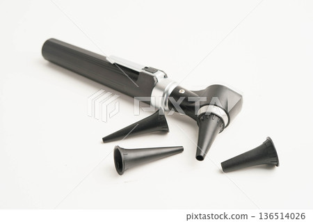 Otoscope for audiologist or ENT doctor use otoscope checking ear and treate hearing loss problem. 136514026