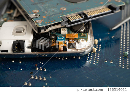 Repairing and upgrade mobile phone, electronic, computer hardware and technology concept. 136514031