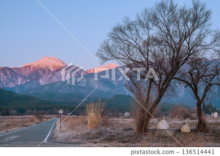 Jonen Dosojin and the Morgenrot of Mount Jonen [Azumino City] 136514441