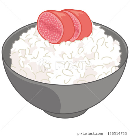 明太子和米飯插圖 136514733