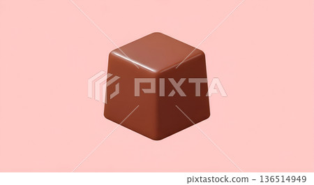 dark chocolate candy on a pink background 136514949