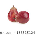 red pear fruit isolated on white background 136515124