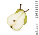 fresh pear fruit isolated on white background. 136515125