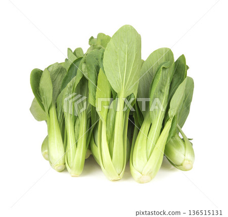 Fresh pak choi cabbage isolated on white background Fresh pak choi cabbage isolated on white background 136515131