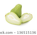 Chayotes on Isolated White Background 136515136