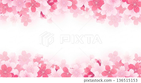 Spring pink background frame material surrounded by cherry blossoms Spring pink background frame material surrounded by cherry blossoms 136515153