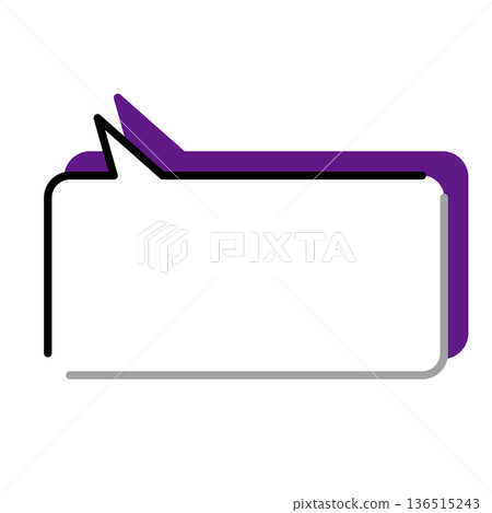 Simple speech bubble illustrations: horizontal, square, rounded corners 136515243