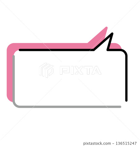 Simple speech bubble illustrations: horizontal, square, rounded corners Simple speech bubble illustrations: horizontal, square, rounded corners 136515247