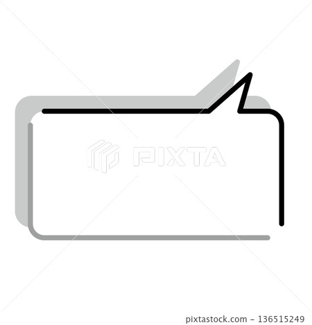 Simple speech bubble illustrations: horizontal, square, rounded corners Simple speech bubble illustrations: horizontal, square, rounded corners 136515249