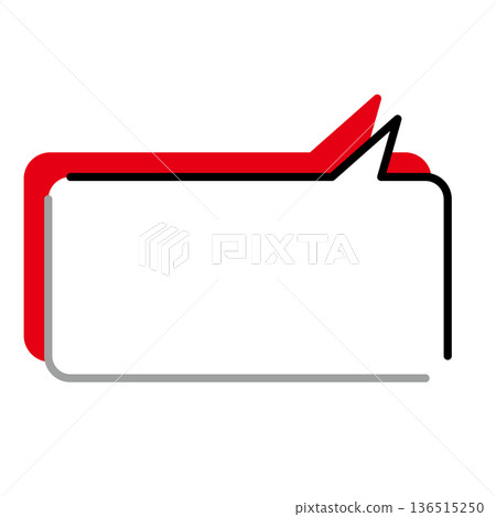 Simple speech bubble illustrations: horizontal, square, rounded corners 136515250