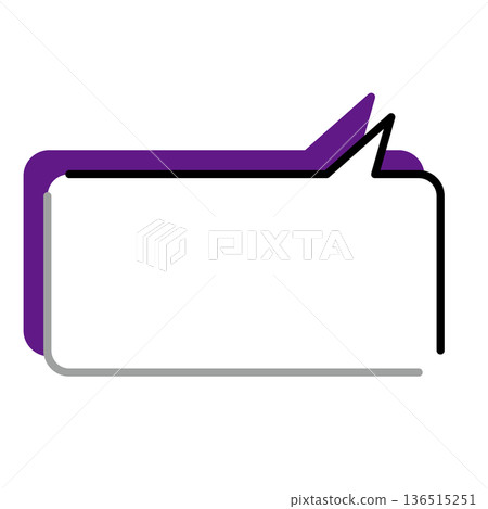 Simple speech bubble illustrations: horizontal, square, rounded corners 136515251