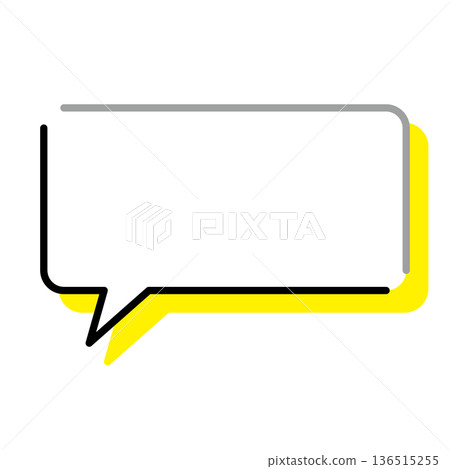 Simple speech bubble illustrations: horizontal, square, rounded corners 136515255