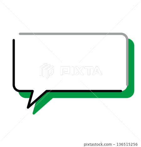 Simple speech bubble illustrations: horizontal, square, rounded corners 136515256