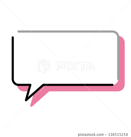Simple speech bubble illustrations: horizontal, square, rounded corners Simple speech bubble illustrations: horizontal, square, rounded corners 136515258