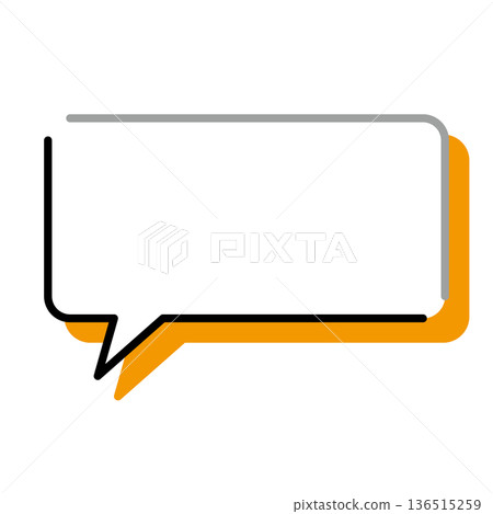 Simple speech bubble illustrations: horizontal, square, rounded corners Simple speech bubble illustrations: horizontal, square, rounded corners 136515259