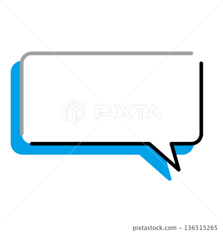 Simple speech bubble illustrations: horizontal, square, rounded corners 136515265