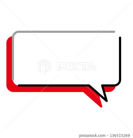 Simple speech bubble illustrations: horizontal, square, rounded corners 136515269