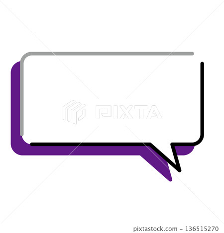 Simple speech bubble illustrations: horizontal, square, rounded corners Simple speech bubble illustrations: horizontal, square, rounded corners 136515270