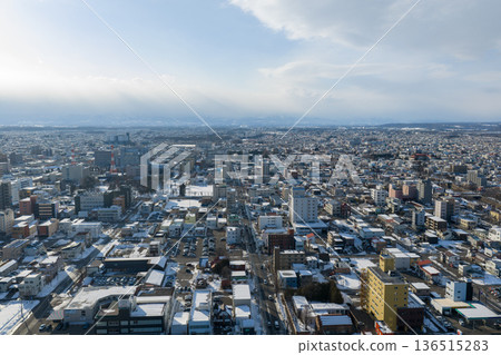 北海道帶廣的冬季城市景觀 北海道帶廣的冬季城市景觀 136515283
