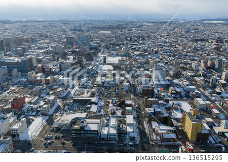 Winter cityscape of Obihiro, Hokkaido Winter cityscape of Obihiro, Hokkaido 136515295