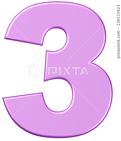 3D Material_Number_3_Metallic_Purple 136515621