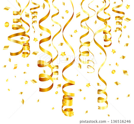 Gold Serpentine and Confetti 136516246
