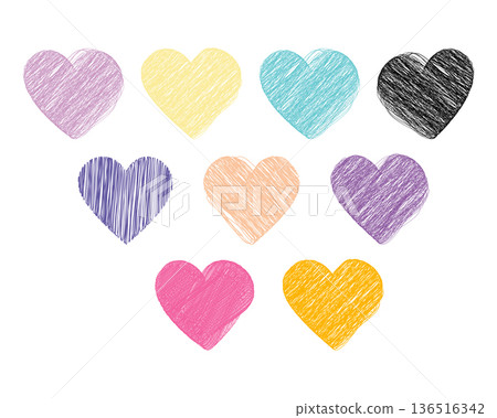 Hand drawn pencil Multicolor Hearts St Valentine Day Big Set Minimalistic Flat Design element idea. Isolated Vector illustration Sticker Icon Love Related content Greeting Post Cards, leaflet, posts Hand drawn pencil Multicolor Hearts St Valentine Day Big Set Minimalistic Flat Design element idea. Isolated Vector illustration Sticker Icon Love Related content Greeting Post Cards, leaflet, posts 136516342