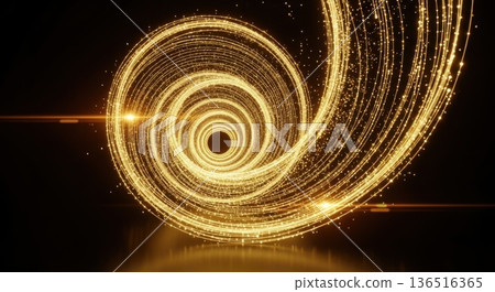 Swirling Golden Light Trails Data Flow Abstract 3D Render Swirling Golden Light Trails Data Flow Abstract 3D Render 136516365