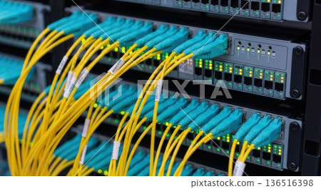 High-Density Fiber Optic Patch Panel and Cabling for AI Network 136516398