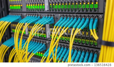 High-Density Fiber Optic Patch Panel and Cabling for AI Network 136516428