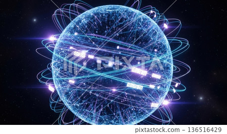 Global Digital Network Sphere with Blue Light Trails 3D Concept Global Digital Network Sphere with Blue Light Trails 3D Concept 136516429