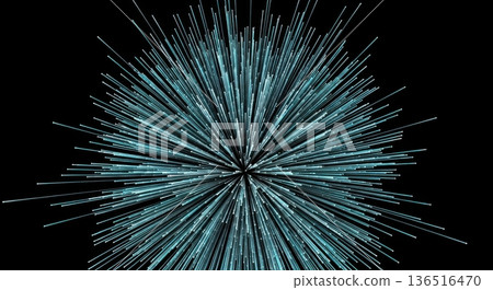 Abstract Cyan Light Data Explosion Burst 3D Illustration Abstract Cyan Light Data Explosion Burst 3D Illustration 136516470